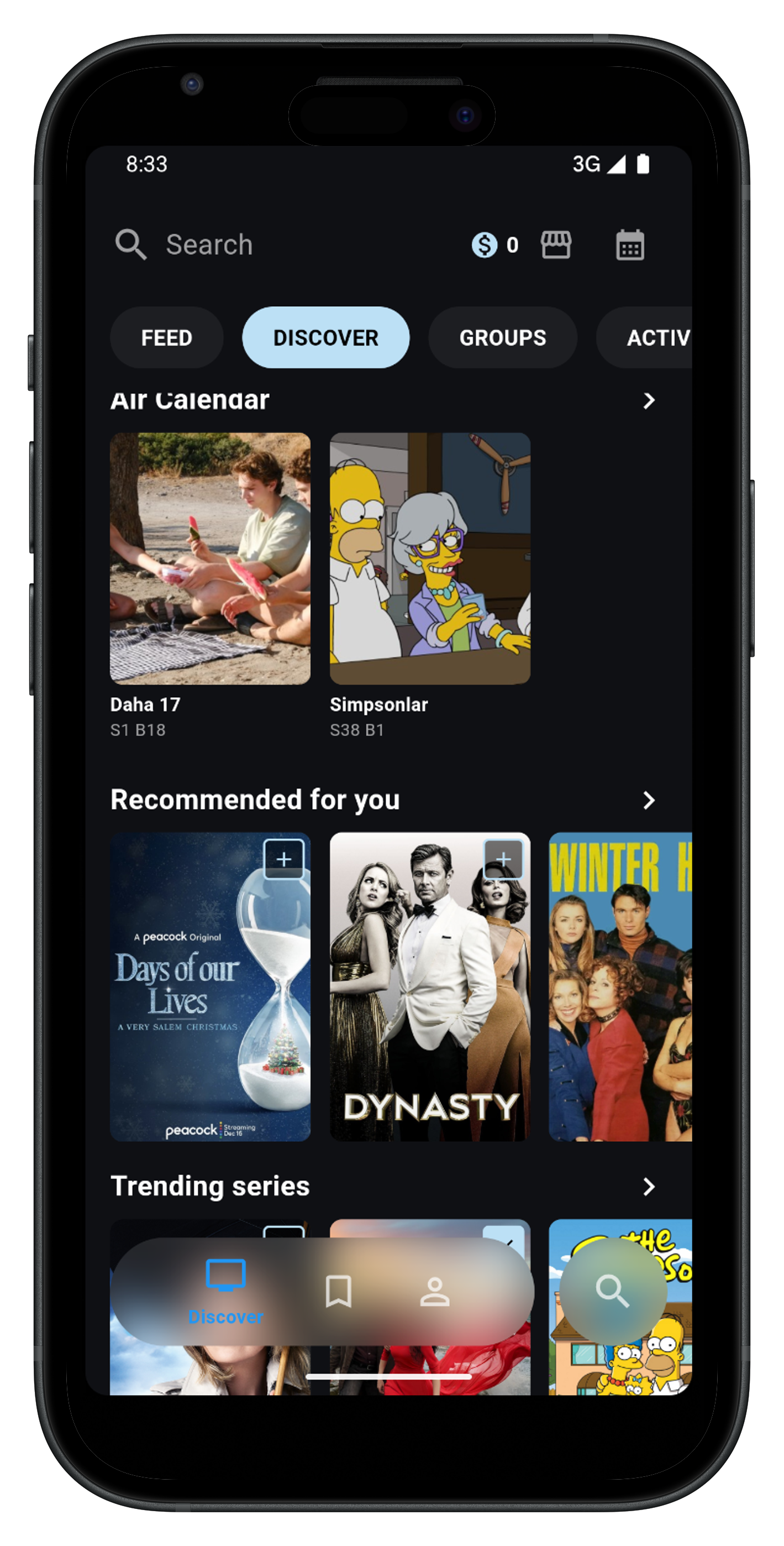 DiziList Mobile App Interface
