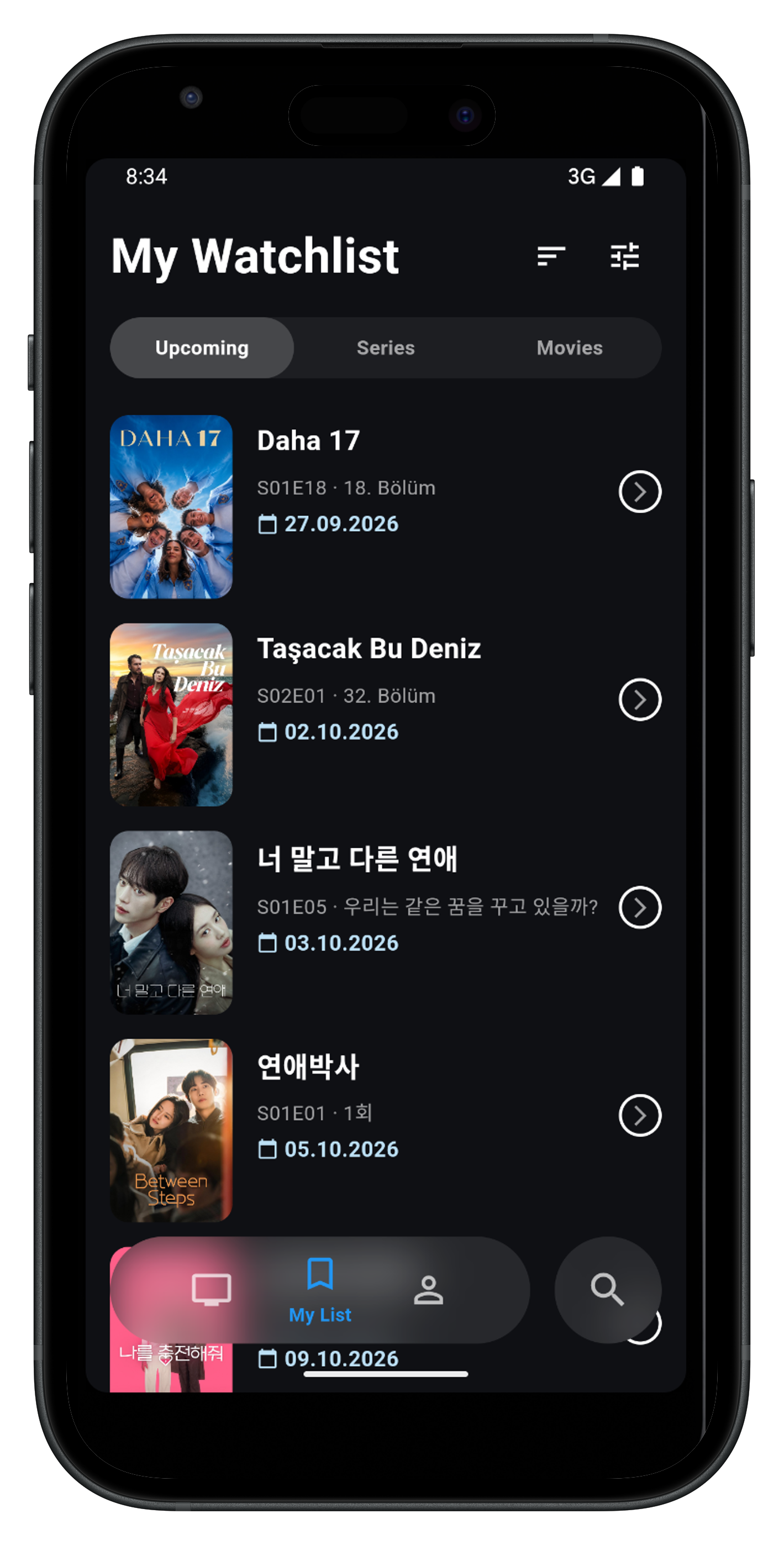 DiziList Watchlist & Tracking